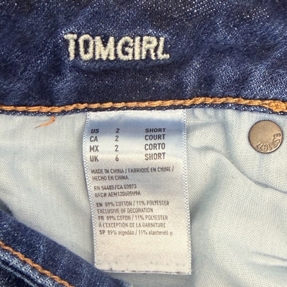 American Eagle Outfitters Stretch Blue Tomgirl Women Jeans size 2 - Picture 4 of 4